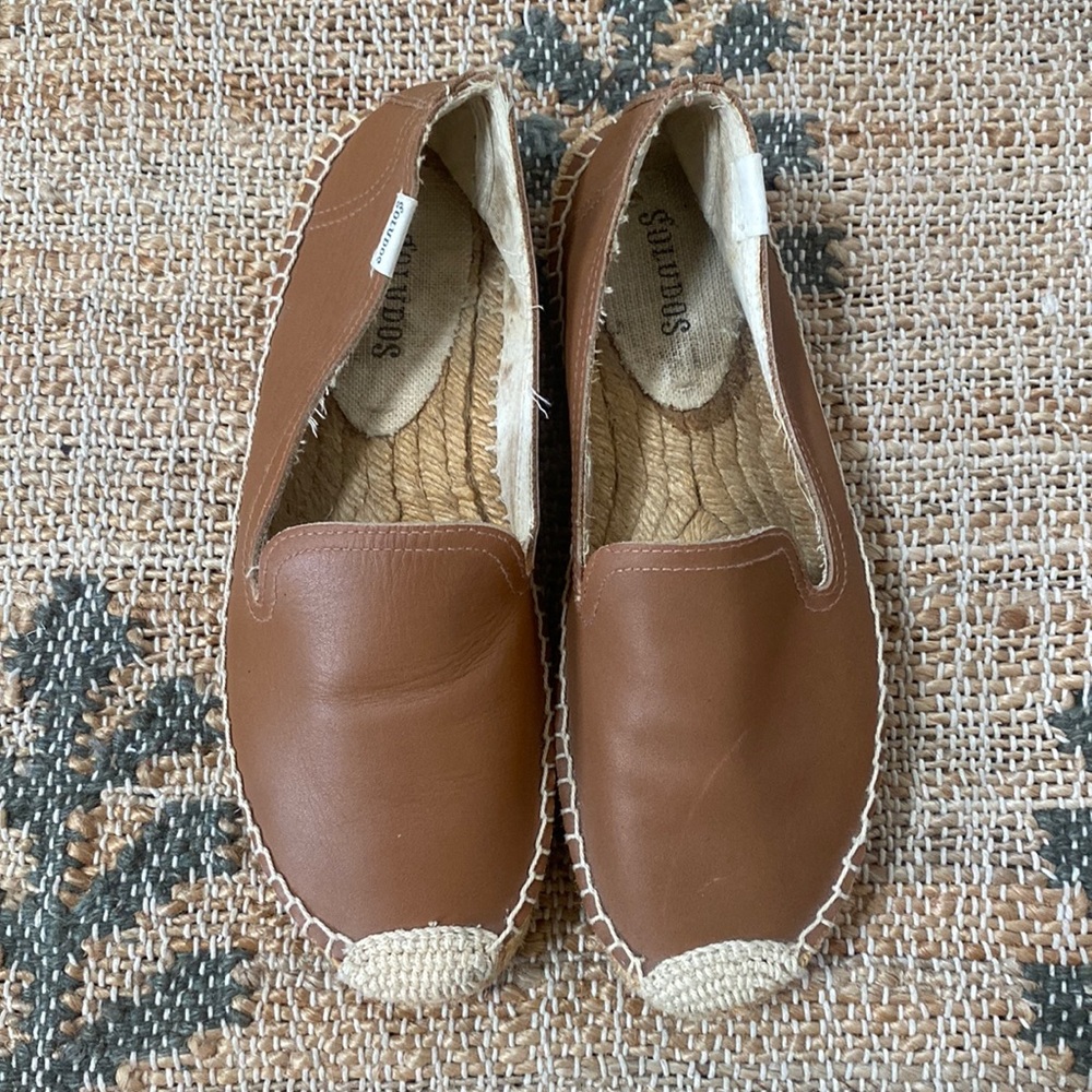 Soludos tan leather smoking slipper espadrille 5.5